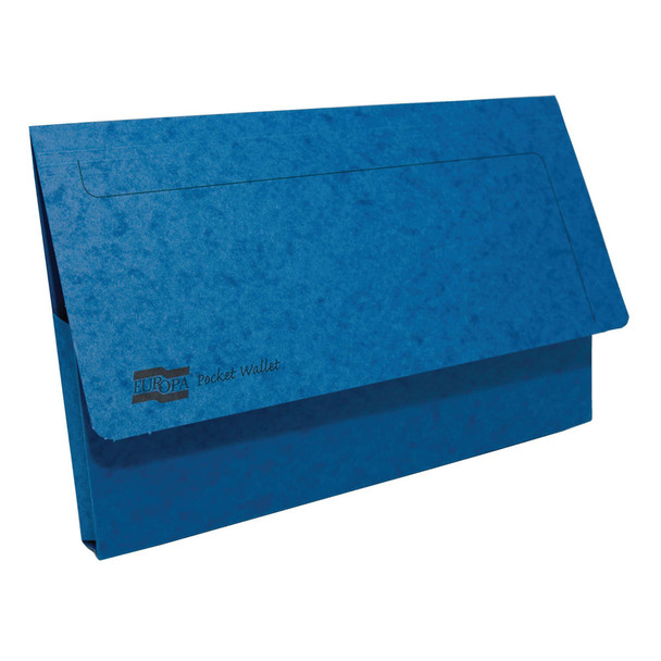 Exacompta Europa Pocket Wallet Foolscap Blue Pack of 10 5255Z GH65255