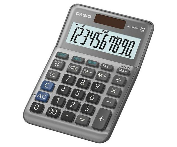 Casio MS-100FM Calculator Desktop Basic Grey MS-100FM