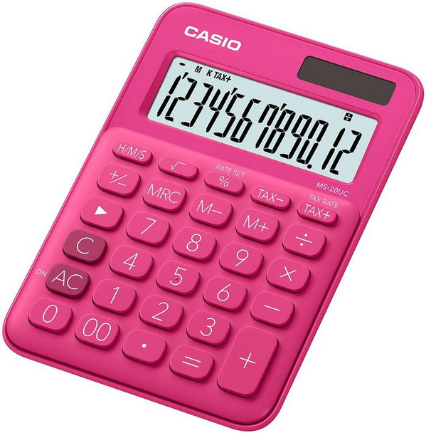 Casio MS-20UC-RD Calculator Desktop Basic Red MS-20UC-RD