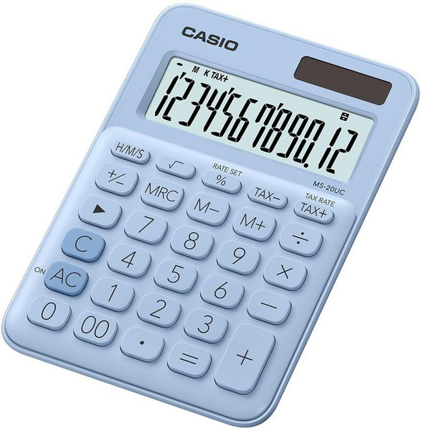 Casio MS-20UC-LB Calculator Desktop Basic Blue MS-20UC-LB