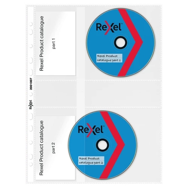Rexel Nyrex Pocket for CDs & DVDs - Clear Glass. Pack 5 2001007 2001007
