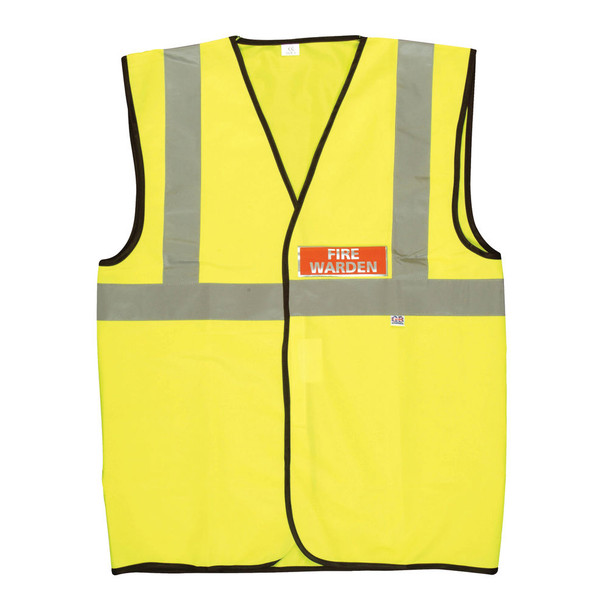 Fire Warden Vest High Visibility XL Yellow Conforms to EN471 Class 2 IVGFVW IVG09012