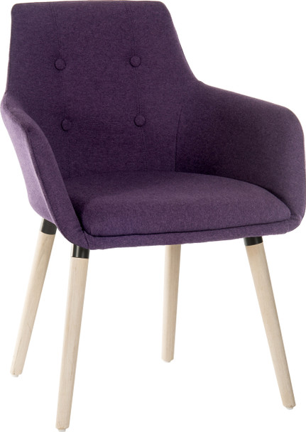 Contemporary 4 Legged Upholstered Reception Chair Plum Pack 2 - 6929PLUM - 6929PLUM