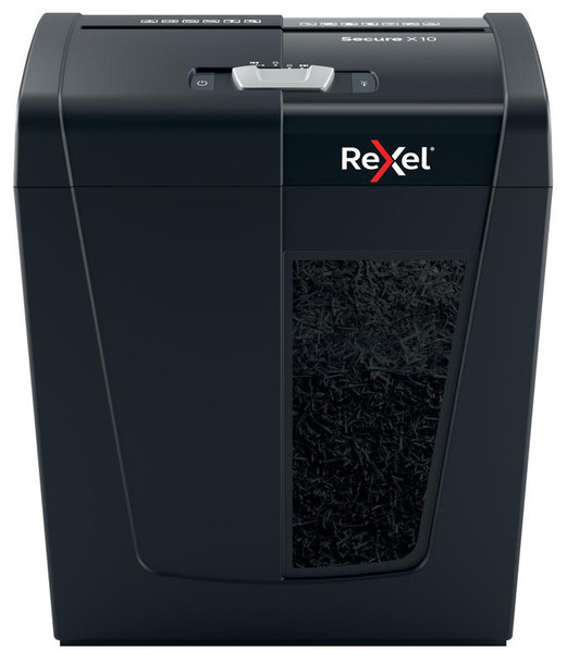 Rexel Secure X10 Cross Cut Shredder 18 Litre 10 Sheet Black 2020124 2020124
