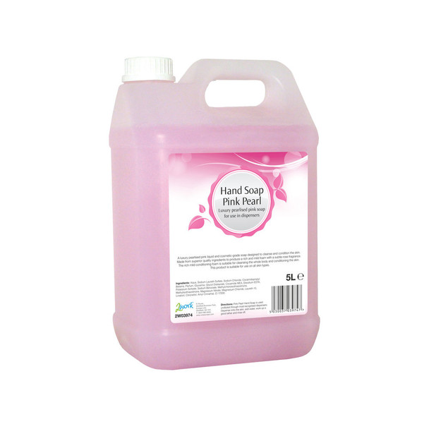 2Work Pink Pearlised Foam Hand Soap 5 Litre Bulk Bottle 402 2W03974