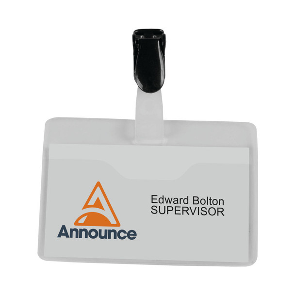 Announce Visitor Name Badge 60x90mm Pack of 25 PV00921 PV00921