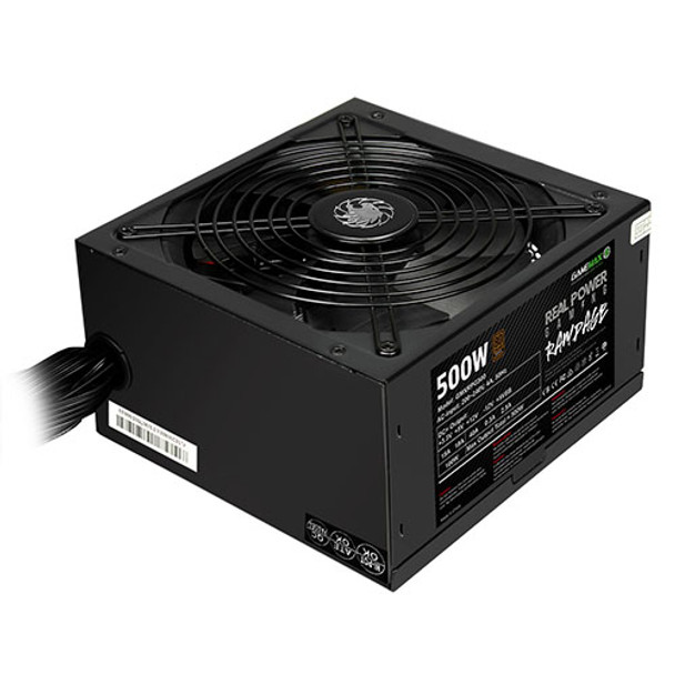 Gamemax 500W Rpg Rampage Psu Fully Wired Silent Fan 80+ Bronze Flat Black Cables GMXRPG500