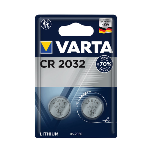 Varta CR2032 Lithium Coin Cell Battery Pack of 2 06032101402 VR74646