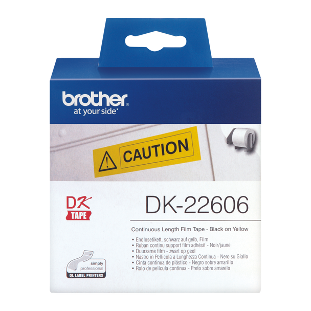 Brother Black On Yellow Film Tape 62Mm X 15.24M - DK22606 DK22606