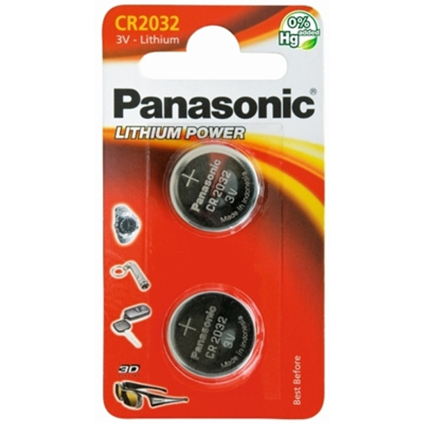 Panasonic Lithium Pack Of 2 Coin Cell Cr2032 Batteries PANACR2032-B2