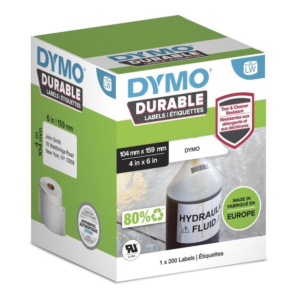 Dymo 2112287 LW Durable XL Shipping label 104mm x 159mm Black on White 2112287