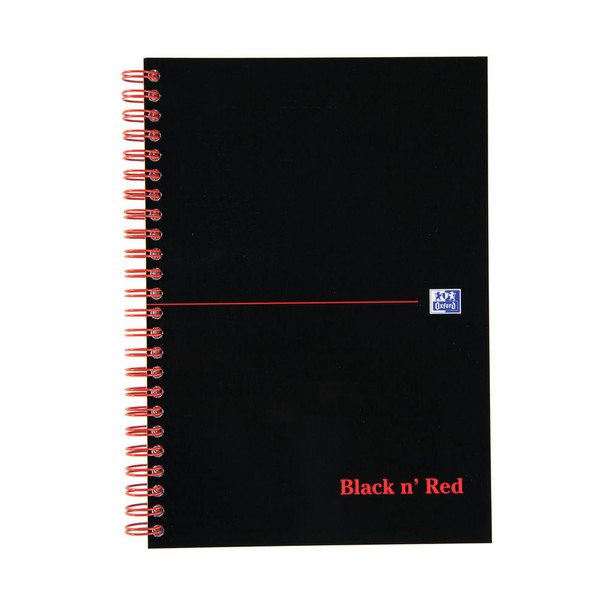 Black n' Red Smart Ruled Wirebound Hardback Notebook 140 Pages A5+ Pack of JDJ96626