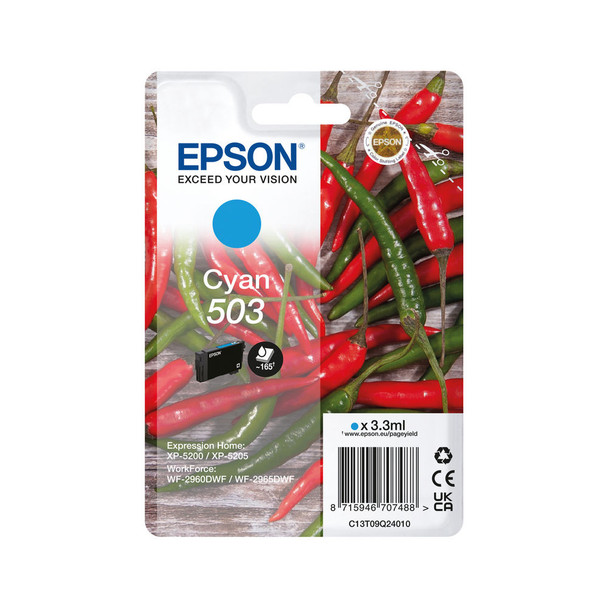Epson 503 Inkjet Cartridge Cyan C13T09Q24010 EP70748
