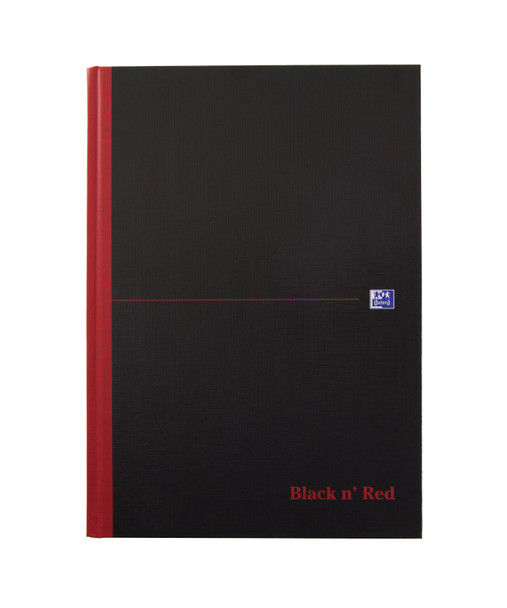 Black N Red A4 Casebound Hard Cover Notebook Ruled 384 Pages Black/Red 100080473