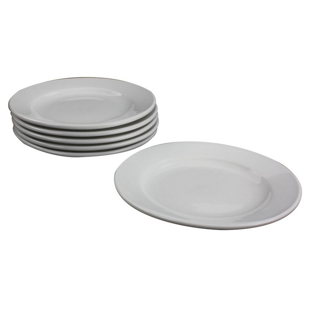 White 170mm Porcelain Plate Pack of 6 CPD30093