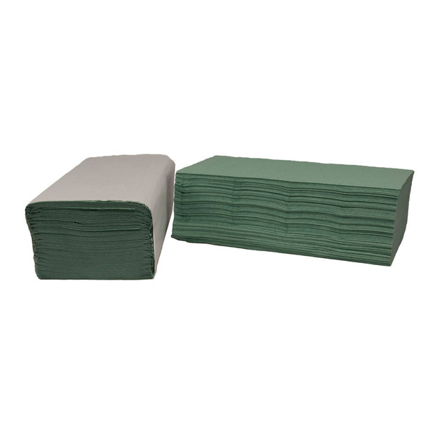 2Work 1-Ply I-Fold Hand Towels Green Pack of 3600 2W70105 2W70105