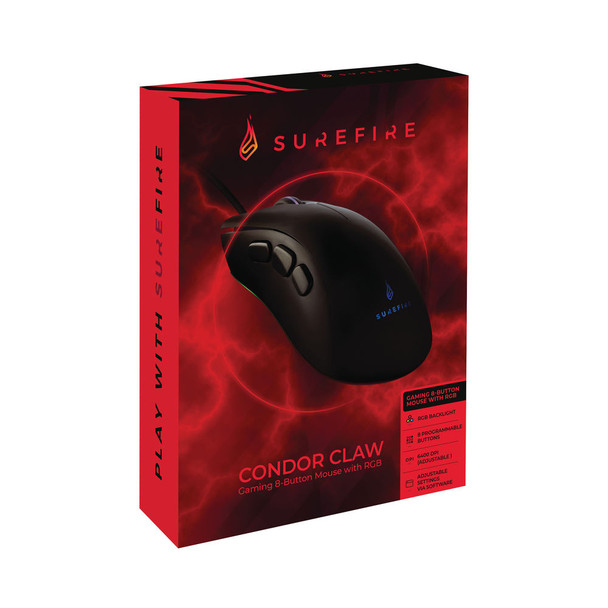 SureFire Condor Claw Gaming 8-Button Mouse with RGB 48816 SUF48816