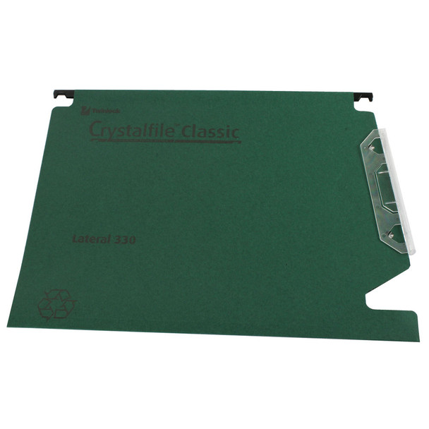 Rexel Crystalfile Classic 15mm Lateral File Green Pack of 50 70670 TW70670