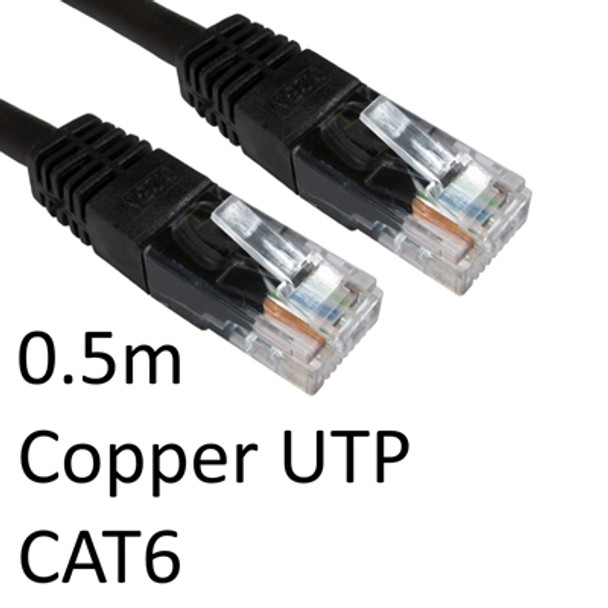 Rj45 M To Rj45 M Cat6 0.5M Black Oem Moulded Boot Copper Utp Network Cable ERT-600 BLACK