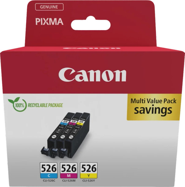 Canon Cli-526 Cmy Standard Ink Cartridge 9Ml - 4541B018 4541B018