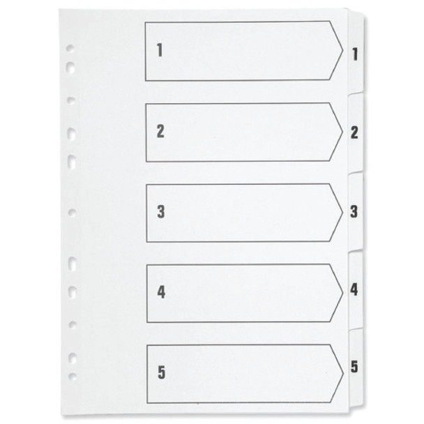 Q-Connect 1-5 Index Multi-punched Polypropylene White A4 KF01352 KF01352