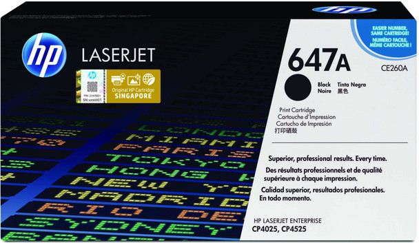 Hp 647A Black Standard Capacity Toner 8.5K Pages for Hp Color Laserjet Enterpris CE260A
