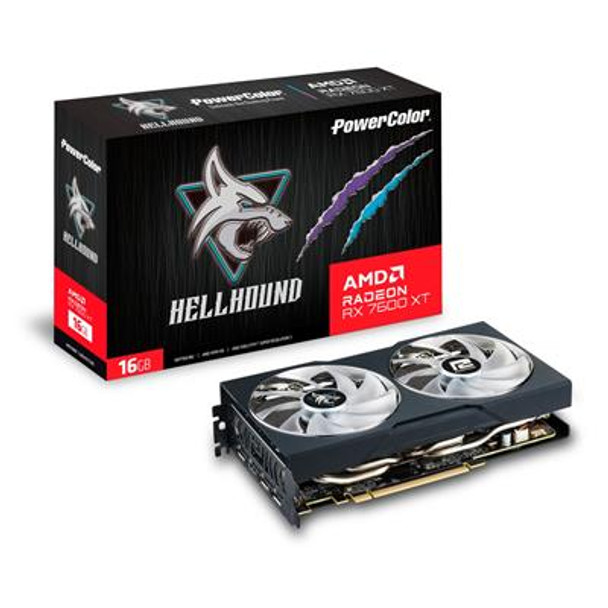 Powercolor Radeon Rx 7600 Xt Hellhound 16Gb Gddr6/Pci Express 4.0/Mhz/18000Mhz RX7600XT 16G-L/OC