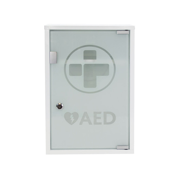 Mediana AED Metal Wall Cabinet with Glass Door and Alarm Lockable Large 300x145x HS99719