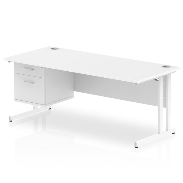 Dynamic Impulse W1800 X D800 X H730mm Straight Office Desk Cantilever Leg With 1 MI002212