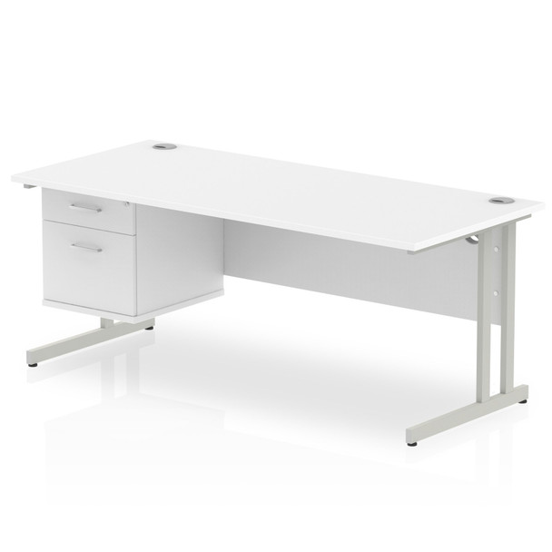 Dynamic Impulse W1800 X D800 X H730mm Straight Office Desk Cantilever Leg With 1 MI002208