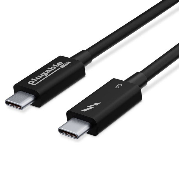 Plugable Thunderbolt 3 Cable 40Gbps Supports 100W 20V 5A Charging 2.6ft/0.8m TBT3-40G80CM