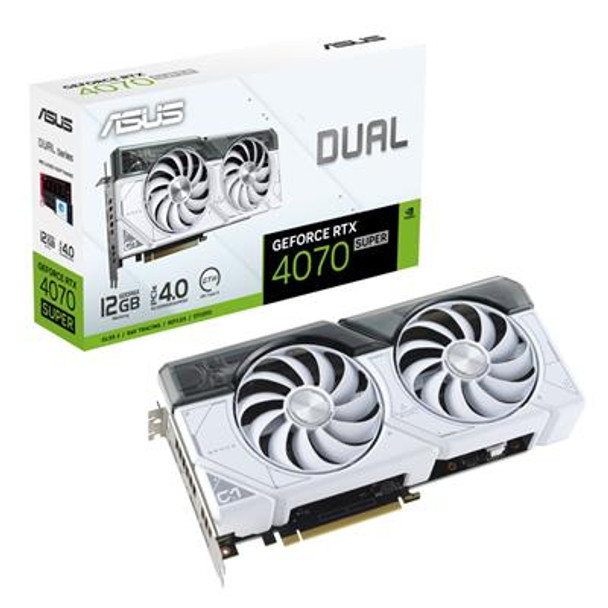 Asus Geforce Rtx 4070 Super Dual White 12Gb Gddr6x/Pci Express 4.0/2505Mhz/21000 DUAL-RTX4070S-12G-WHITE