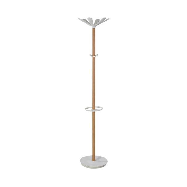 Alba Coat Stand 350x350x1750mm Beech/White ALB90566 ALB90566