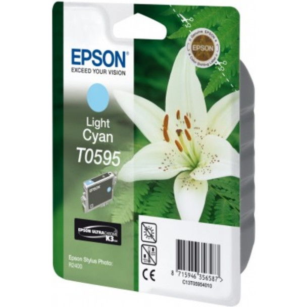 Epson T0595 Lily Light Cyan Standard Capacity Ink Cartridge 13Ml - C13T05954010 C13T05954010