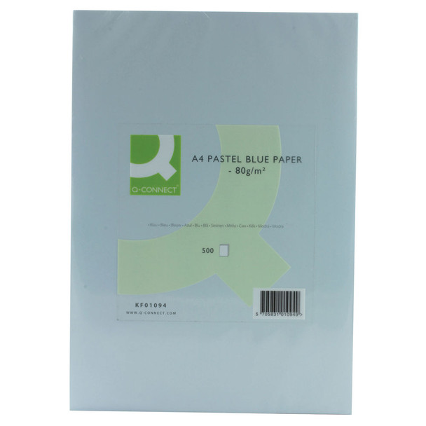 Q-Connect Blue Coloured A4 Copier Paper 80gsm Ream Pack of 500 KF01094