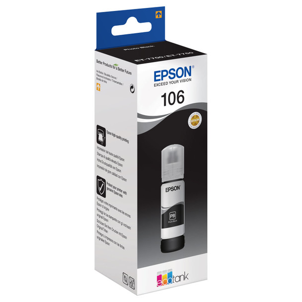 Epson 106 Photo Black Ink Bottle 70Ml - C13T00R140 C13T00R140