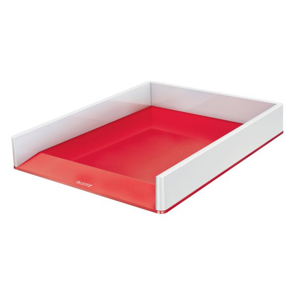 Leitz Wow Duo Colour Letter Tray White/Red - 53611026 53611026