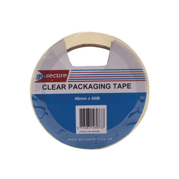 GoSecure Packaging Tape 50mmx66m Clear Pack of 6 PB02297 PB02297