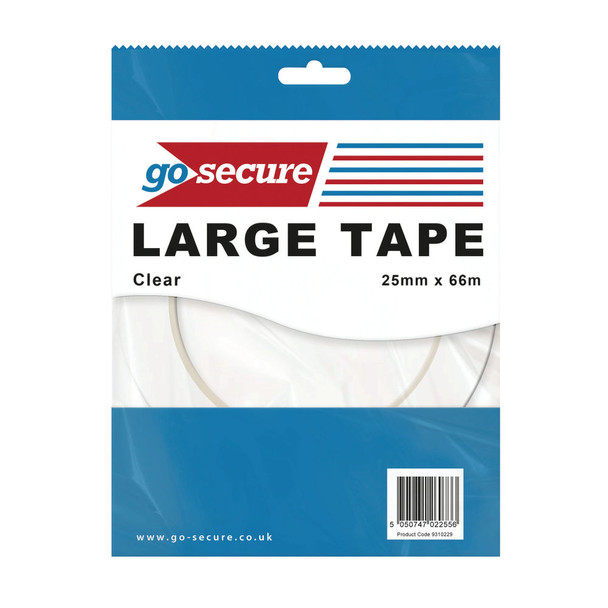 GoSecure Large Tape 25mmx66m Clear Pack of 24 PB02299 PB02299