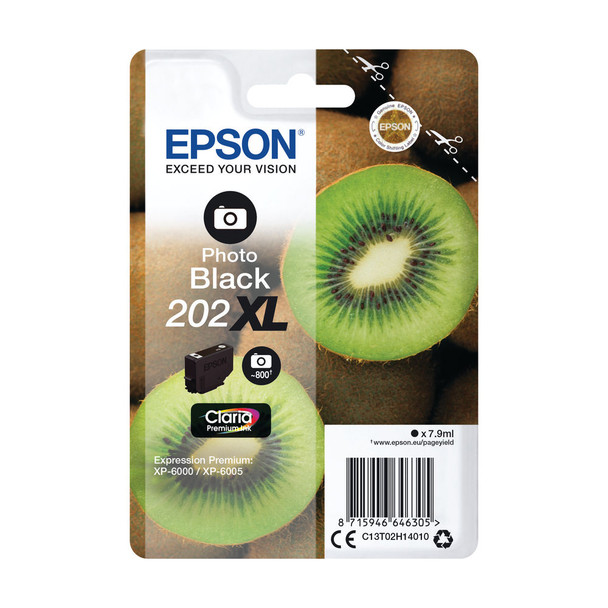 Epson 202XL Photo Black Inkjet Cartridge C13T02H14010 EP64630