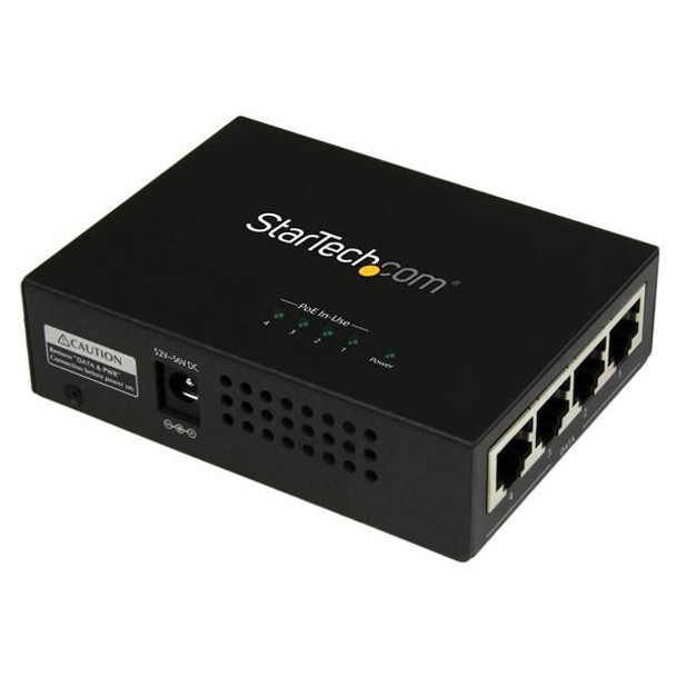 Startech.Com 4 Port Gigabit Midspan Poe And Injector POEINJ4G