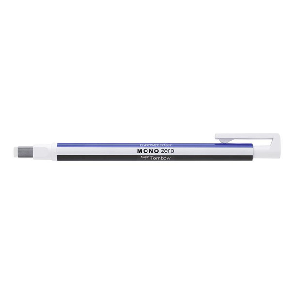Tombow Mono Zero Refillable Eraser Pen Rectangular Tip White With White/Blue/Bla EH-KUS