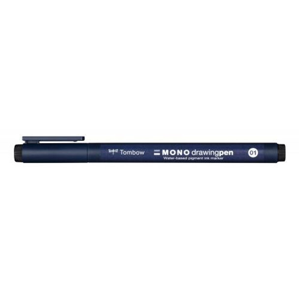 Tombow Mono Fineliner Drawing Pen 01 Tip 0.24Mm Line Black Pack 12 WS-EFL01