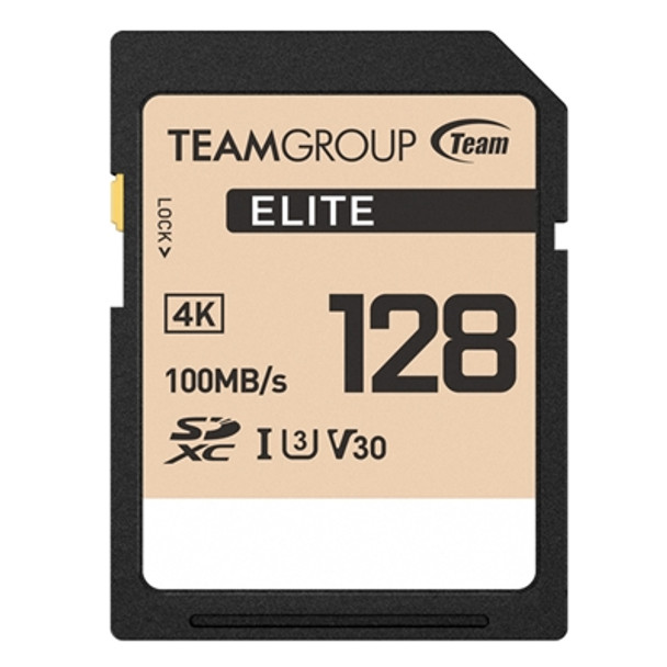 Team TESDXC128GIV3069 Elite 4K Flash Memory Card 128Gb Sdhc Uhs-1 U3 V30 Retail TESDXC128GIV3069