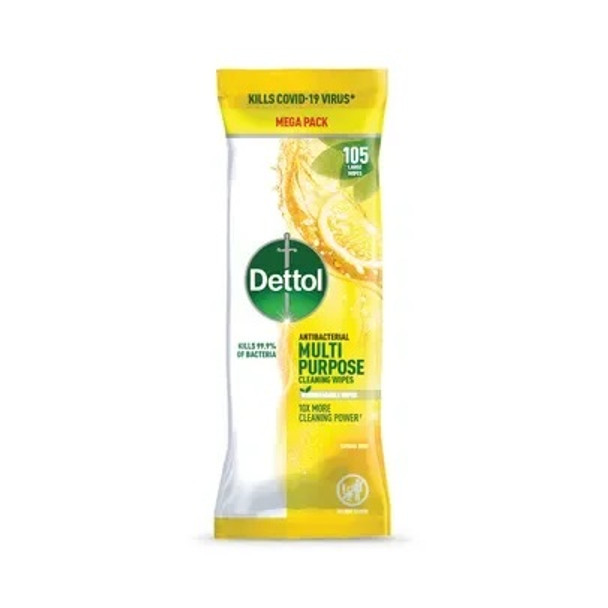 Dettol Antibacterial Multi Purpose Cleaning Wipes Citrus Pack 110 - 3124900 3124900