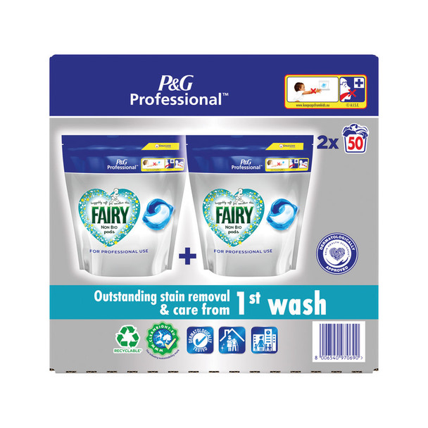 Fairy Professional Laundry Liquipods Non-Biological 2 Packs of 50 pods Pack of 1 PX97069