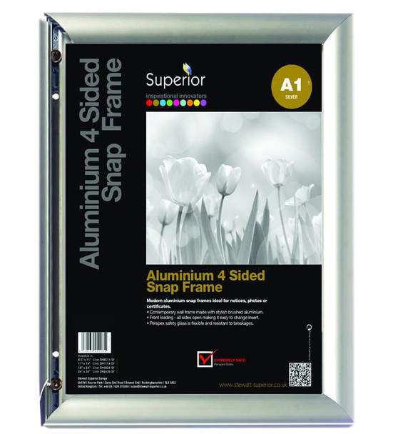 Seco A1 Brushed Aluminium Snap Frame Silver - AM-A1SV AM-A1SV