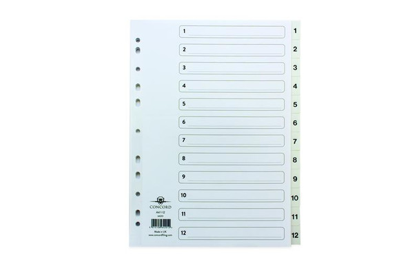 Valuex Index A4 1-12 Multipunched 120 Micron Pp White 64201 64201