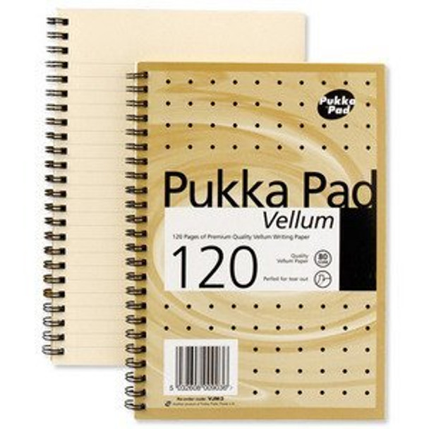 Pka Pad Vellum A4 Wirebound Card Cover Ruled 120 Pages Yellow Pack 3 VJM/1