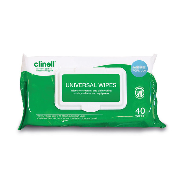 Clinell Universal Wipes Pack of 40 CW40 CL44010